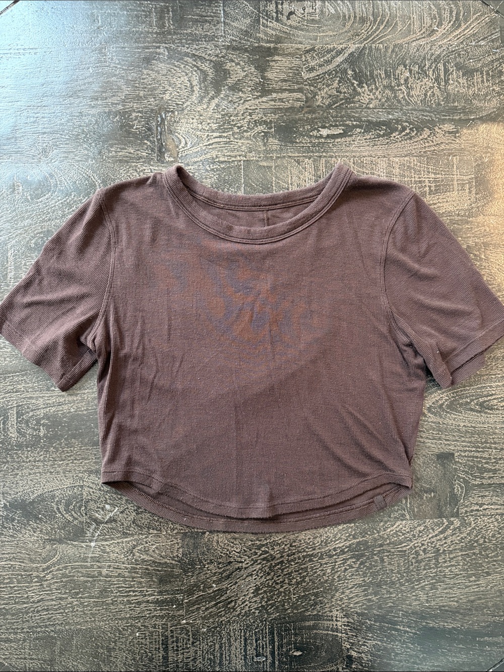 lululemon athletica Brown Short-Sleeve Crop Top